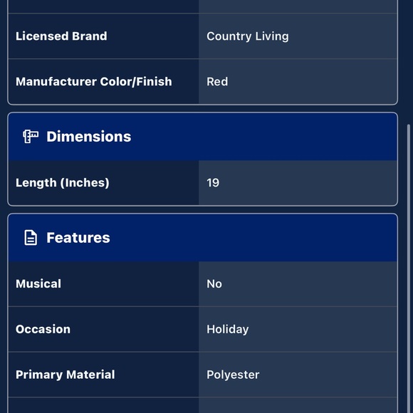 Country Living Red 19" Christmas Beaded Stocking NWT - Picture 4 of 5